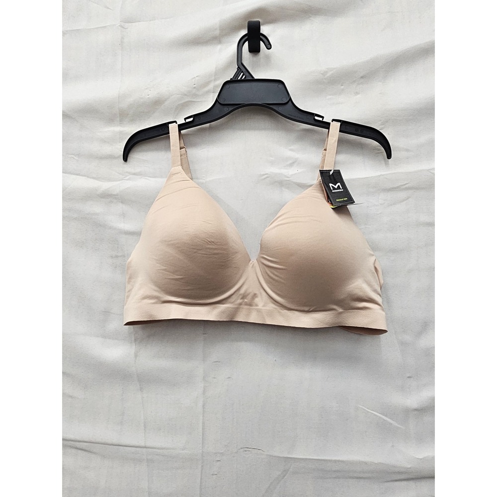 Maidenform Womens Wireless T-Shirt Bra Beige Polyester Blend Casual Size 40C